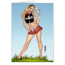 Sexy Ice Cream Milkshake Pin-up Girl by Al Rio Cards