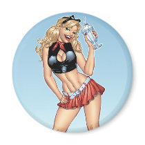 Sexy Ice Cream Milkshake Pin-up Girl by Al Rio