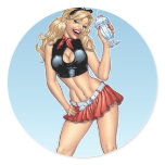 Sexy Ice Cream Milkshake Pin-up Girl by Al Rio stickers