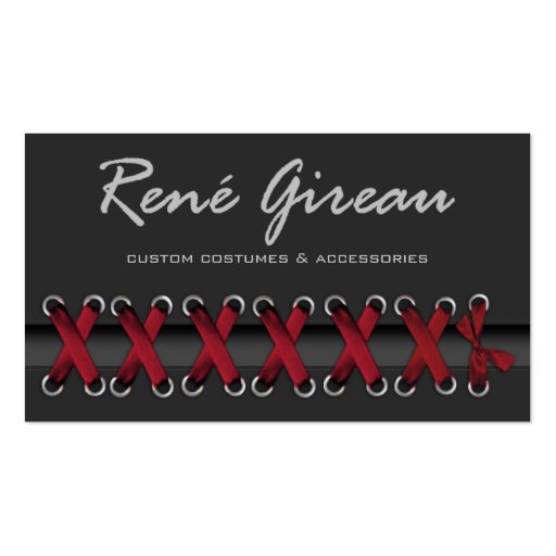Sexy Lace Up Costume Designer Stylist Wardrobe Business Card