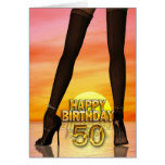 Sexy legs 50th birthday card