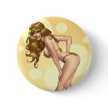 Sexy Leopard Skin Bikini Girl Pin-up by Al Rio buttons