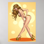 Sexy Leopard Skin Bikini Girl Pin-up by Al Rio Print