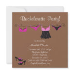 Sexy LINGERIE line Pink and Black Bachelorette Par Invitations