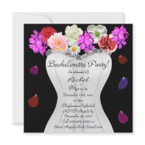 Sexy LINGERIE White on Floral Bachelorette Party Personalized Announcements