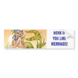 Sexy Mermaid by the Sea Shore by Al Rio bumper stickers