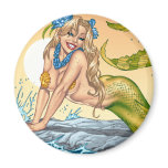 Sexy Mermaid by the Sea Shore by Al Rio magnets