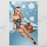 Sexy Ms Claus Santa's Wife in Lingerie by Al Rio Full Colour Flyer