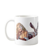 Sexy Ms Claus Santa's Wife in Lingerie by Al Rio Mug