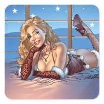 Sexy Ms Claus Santa's Wife in Lingerie by Al Rio