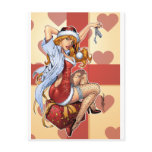 Sexy Ms Claus Santa's Wife Red Head by Al Rio postcards