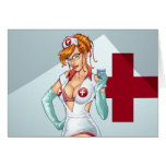 Sexy Nurse Pin-up Art Red Head by Al Rio cards