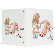 Sexy Nurse Pin-up pulling at Stockings by Al Rio