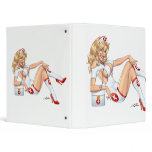 Sexy Nurse Pin-up pulling at Stockings by Al Rio binders