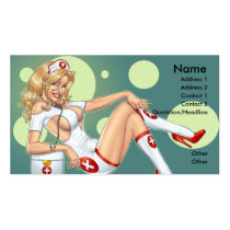 Sexy Nurse Pin-up pulling at Stockings by Al Rio