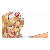 Sexy Nurse Pin-up pulling at Stockings by Al Rio