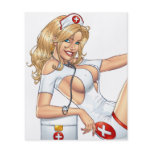 Sexy Nurse Pin-up pulling at Stockings by Al Rio flyers
