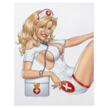 Sexy Nurse Pin-up pulling at Stockings by Al Rio flyers