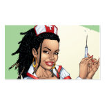 Sexy Nurse with Dreadlocks Giving You A Shot business cards