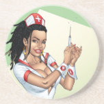 Sexy Nurse with Dreadlocks Giving You A Shot coasters