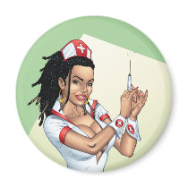 Sexy Nurse with Dreadlocks Giving You A Shot Magnet