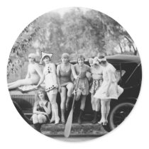 Sexy on Wheels, 1920s Round Stickers