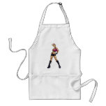 Sexy Pink Haired Punk Rock Boots Pinup by Al Rio aprons