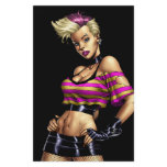 Sexy Pink Haired Punk Rock Boots Pinup by Al Rio flyers