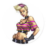 Sexy Pink Haired Punk Rock Pinup by Al Rio stickers