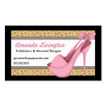 Sexy Pink Heels and Leopard Business Card
