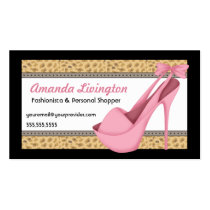 Sexy Pink Heels and Leopard Business Card