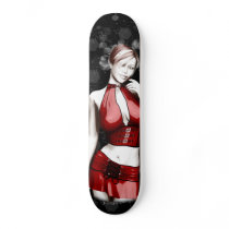 Sexy Pinup Girl Red Latex Custom Skateboard Deck!