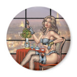 Sexy Pinup Girl with Brush in Paris by Al Rio