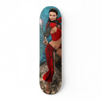 Sexy Pirate Girl in Red Skateboard Custom Deck NEW