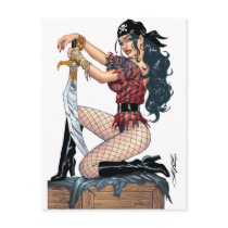Sexy Pirate Pin-up Girl Customizable by Al Rio Post Cards