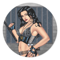 Sexy Police Girl In Lingerie with Night Stick Sticker