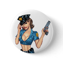 Sexy Police or Security Woman by Al Rio Pins