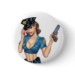 Sexy Police or Security Woman by Al Rio buttons
