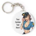 Sexy Police or Security Woman by Al Rio keychains
