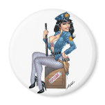 Sexy Police or Security Woman by Al Rio magnets