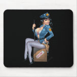 Sexy Police or Security Woman by Al Rio mousepads
