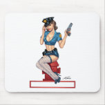 Sexy Police or Security Woman by Al Rio mousepads
