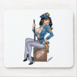 Sexy Police or Security Woman by Al Rio mousepads