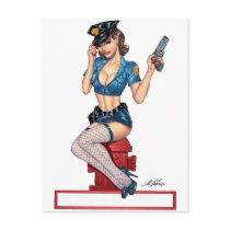 Sexy Police or Security Woman by Al Rio Post Cards