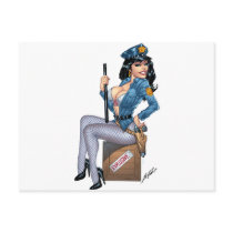 Sexy Police or Security Woman by Al Rio Post Card