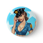 Sexy Police Woman Button by Al Rio