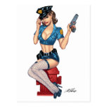 Sexy Police Woman by Al Rio Postcards