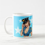 Sexy Police Woman Mug w Custom Message by Al Rio