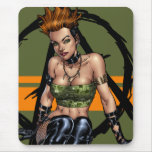 Sexy Punk Alternative Girl Pinup by Al Rio mousepads