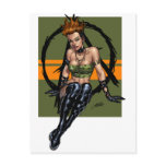 Sexy Punk Alternative Girl Pinup by Al Rio postcards